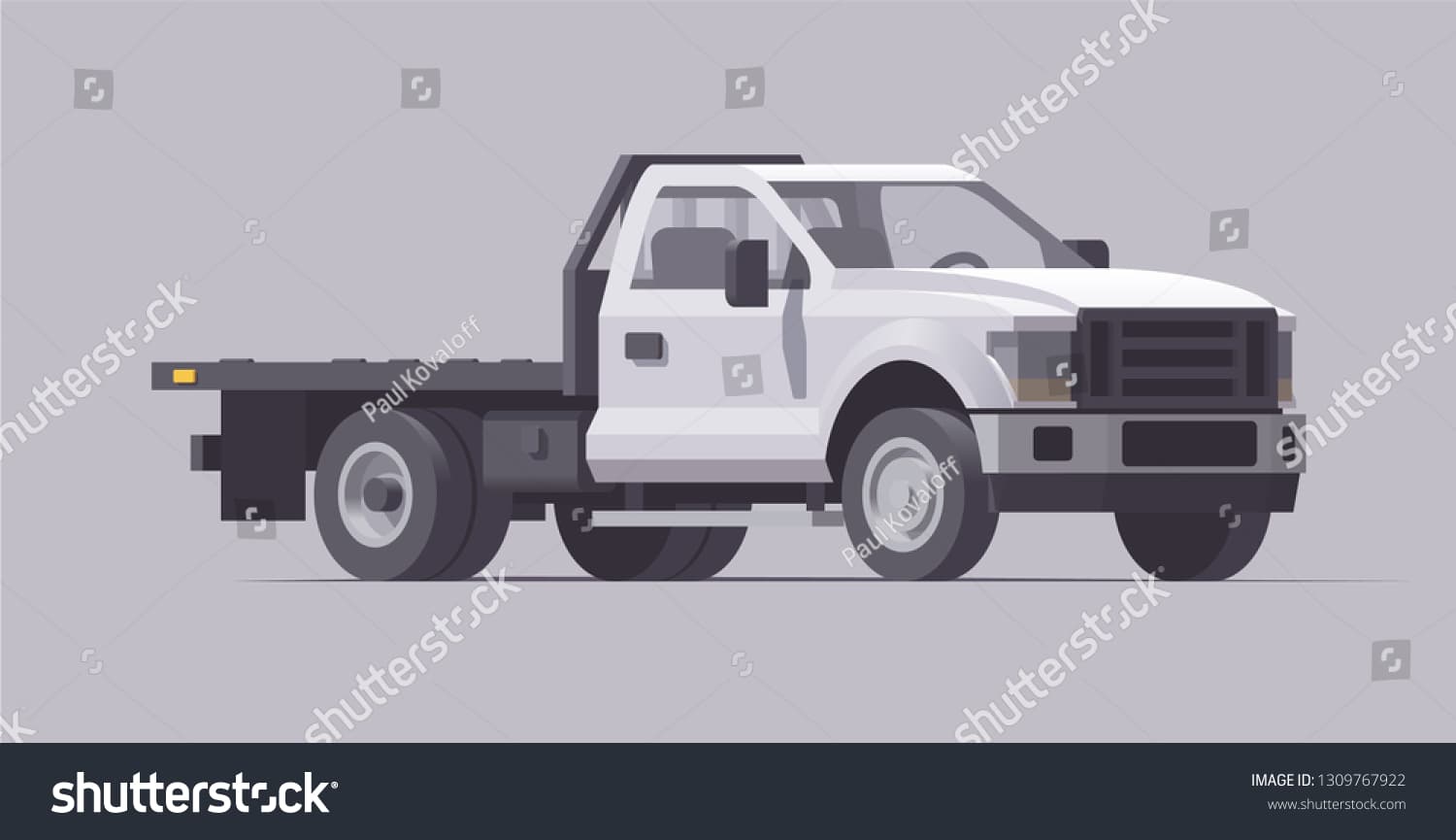 Flatbed redi-deck utility truck illustration