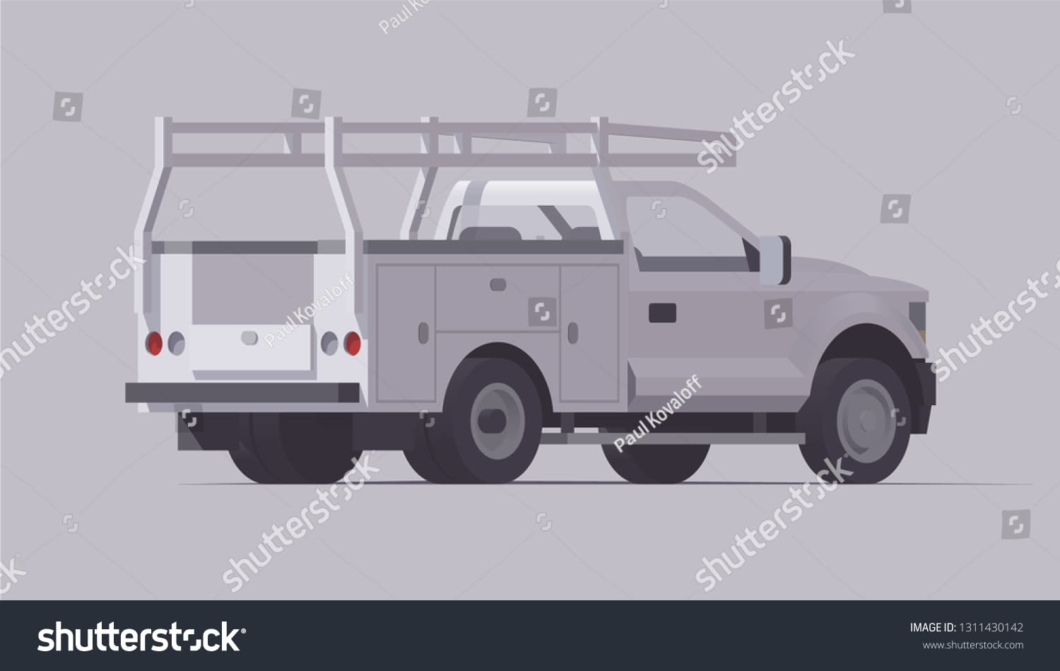 Commercial service pickup with tool storage