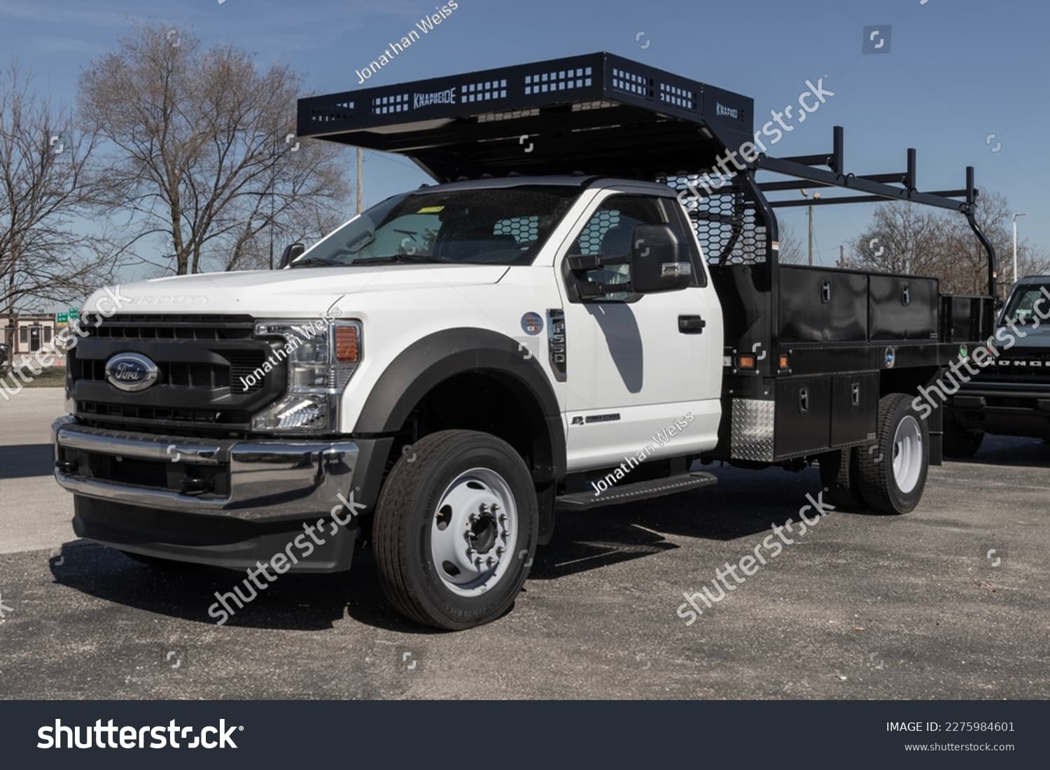 Ford F-350 with an over-cab rack installation
